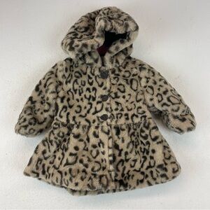 First Impressions Faux Leopard Fur Coat Size 0-3 months NWT NEW